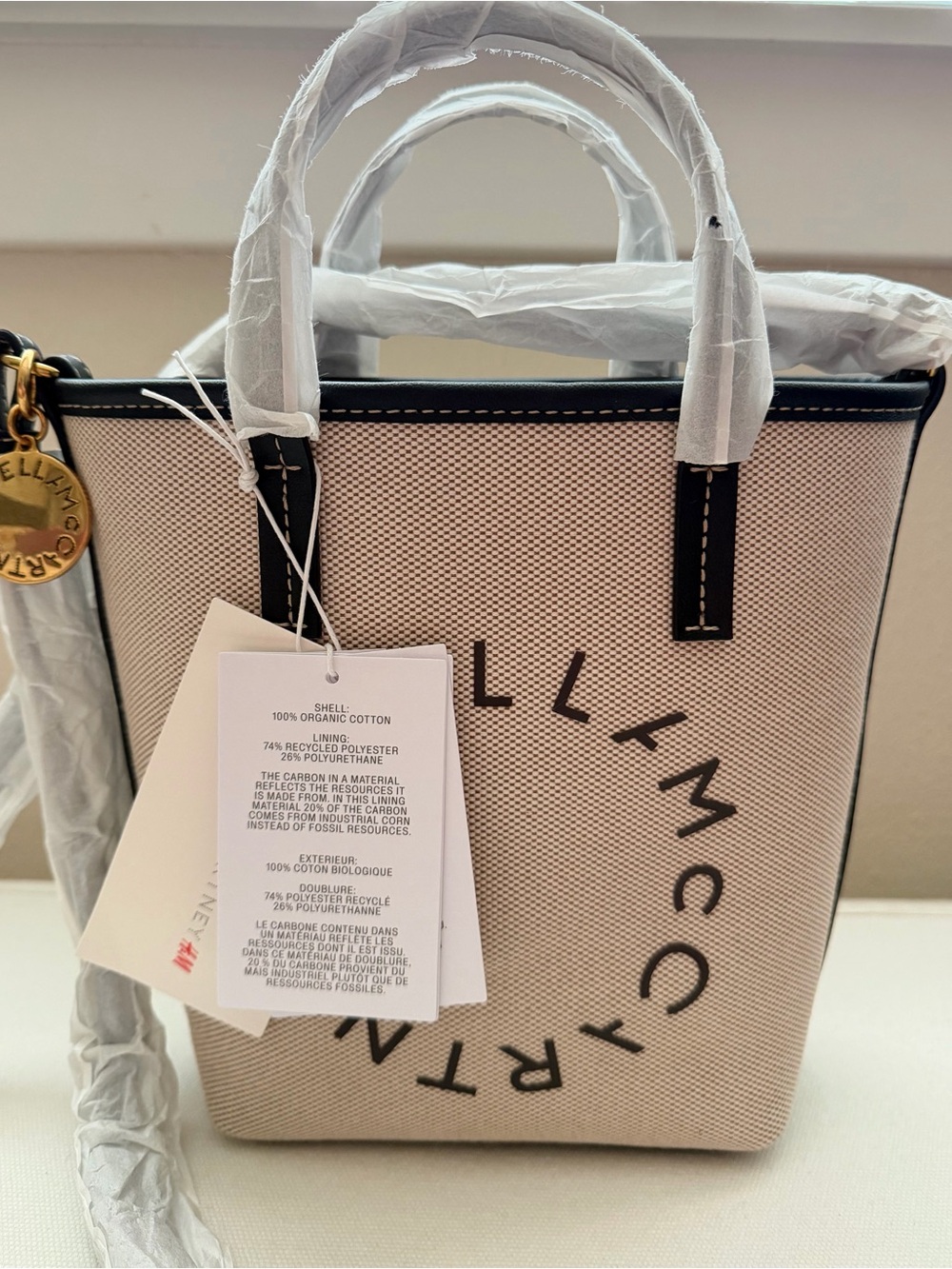 STELLA MCCARTNEY H&M SMALL COATED CANVAS TOTE BAG NWT LIMITED EDITION - Picture 9 of 12